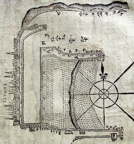 06b-Portolano-1698.jpg - Questo è il primo disegno "tecnico" del porto di Savona che ho trovato. Si trova nel Portolano del 1698. 
